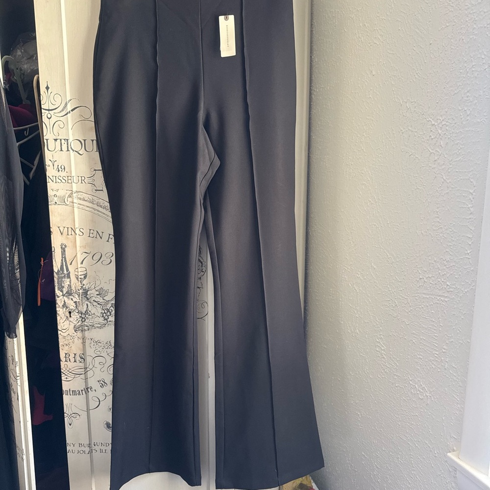 NWT Anthropologie Blithe LA Slim Flare Black Pant